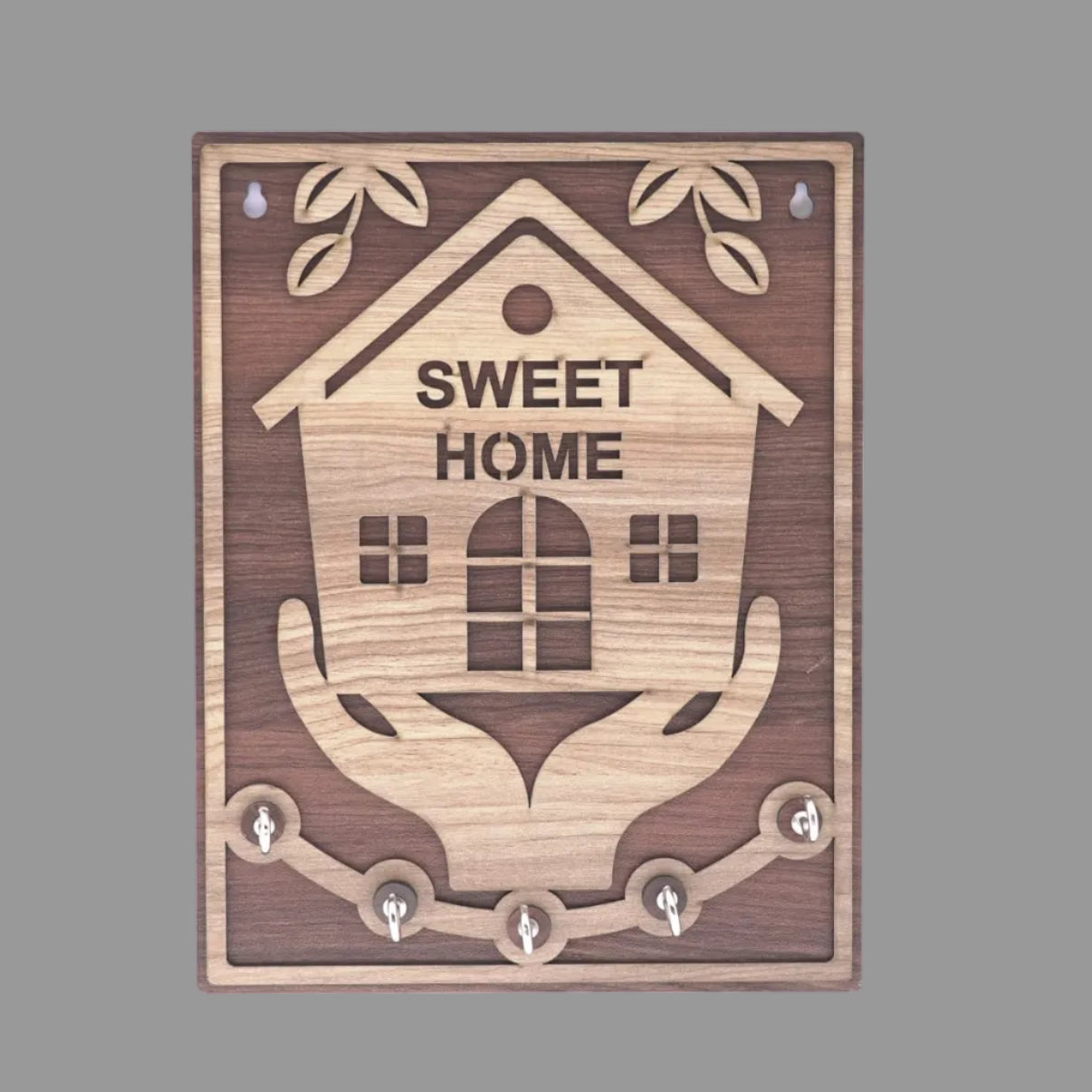 Sweet Home with Hand Wooden Keyholder