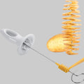 Tornado Potato Spiral Manual Cutter Slicer - 4 Spits - Reusable Potato Twister Stainless Steel Chips Fruits Vegetable Tools. Kitchen Cooking Maker, Tower Chips Making Twist Shredder - Clever Nest