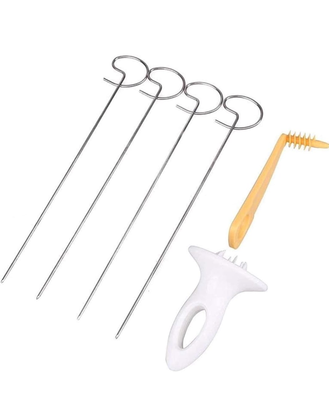 Tornado Potato Spiral Manual Cutter Slicer - 4 Spits - Reusable Potato Twister Stainless Steel Chips Fruits Vegetable Tools. Kitchen Cooking Maker, Tower Chips Making Twist Shredder