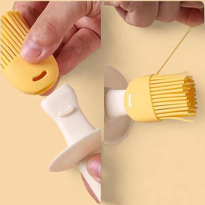 2 In 1 Olive Oil Silicone Brush And High Temperature Resistant Oil Bottle Integrated Barbecue Cooking Utensils Home(Pack of 1) - Clever Nest