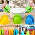 Silicone Pot Holders Heat Resistant, Oven Mitts Gloves Cooking Pinch Grips Glove Hand Clip