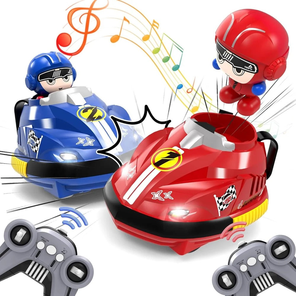 Set of 2 RC Bumper Cars with Ejectable Robots