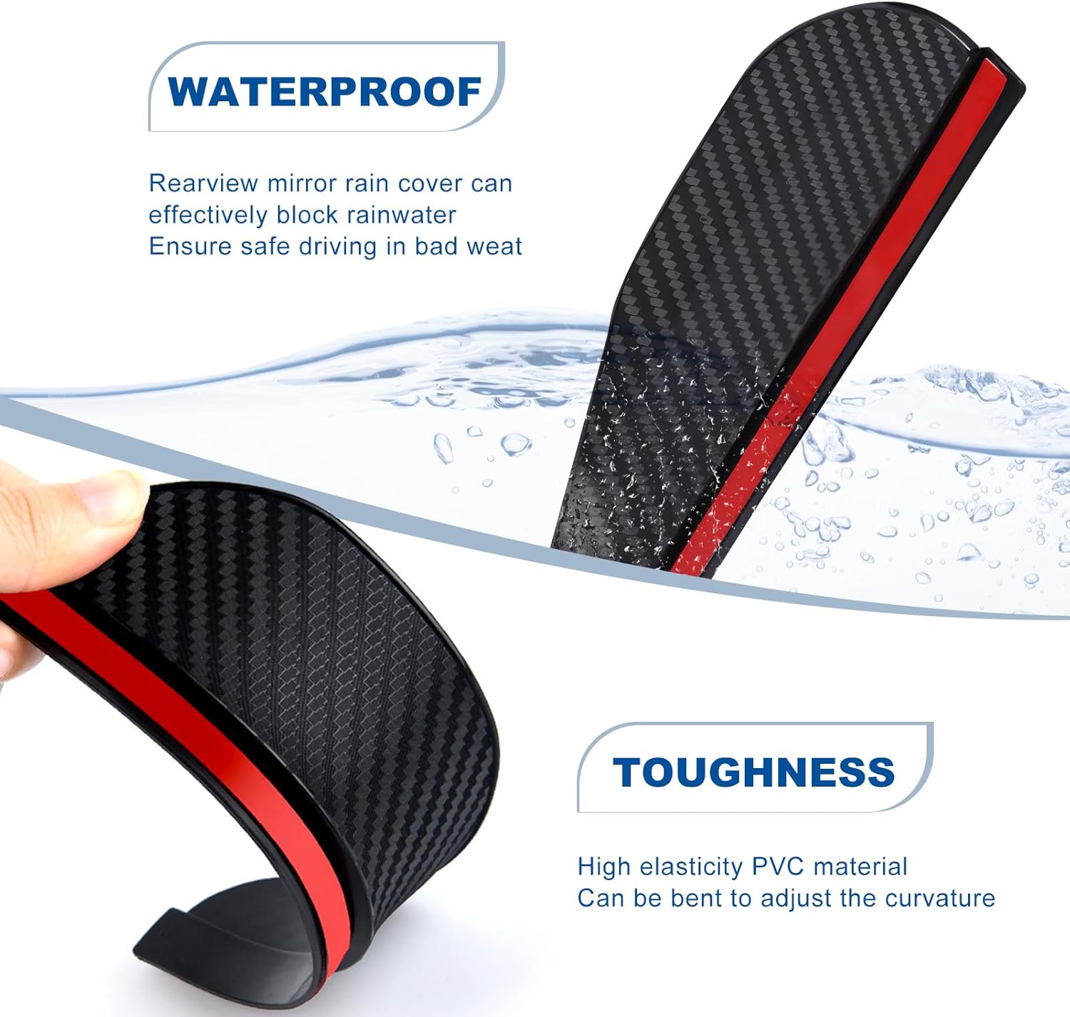 Carbon Fibre Rearview Mirror Rain Cover – Universal Fit for All Cars