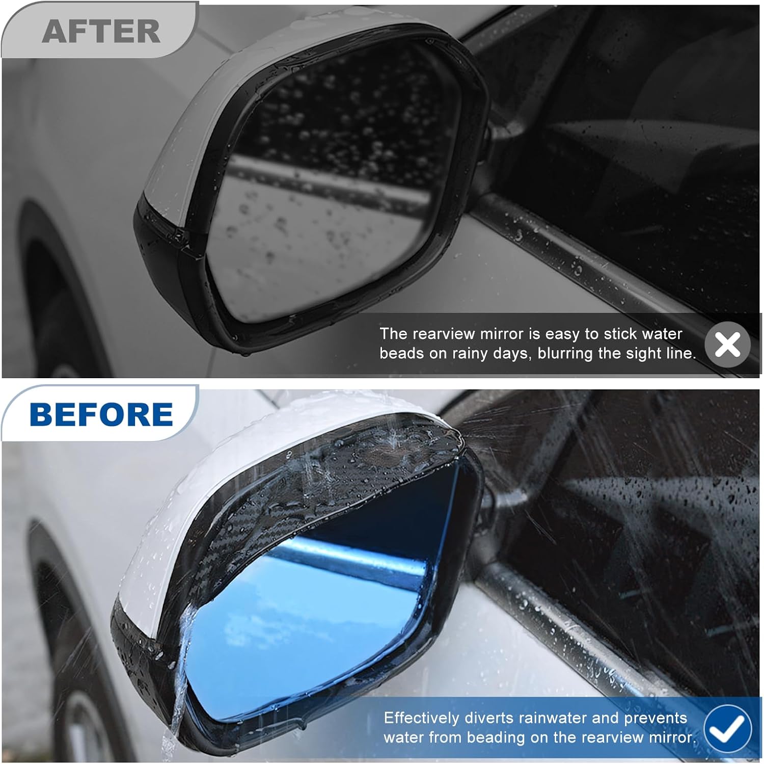 Carbon Fibre Rearview Mirror Rain Cover – Universal Fit for All Cars