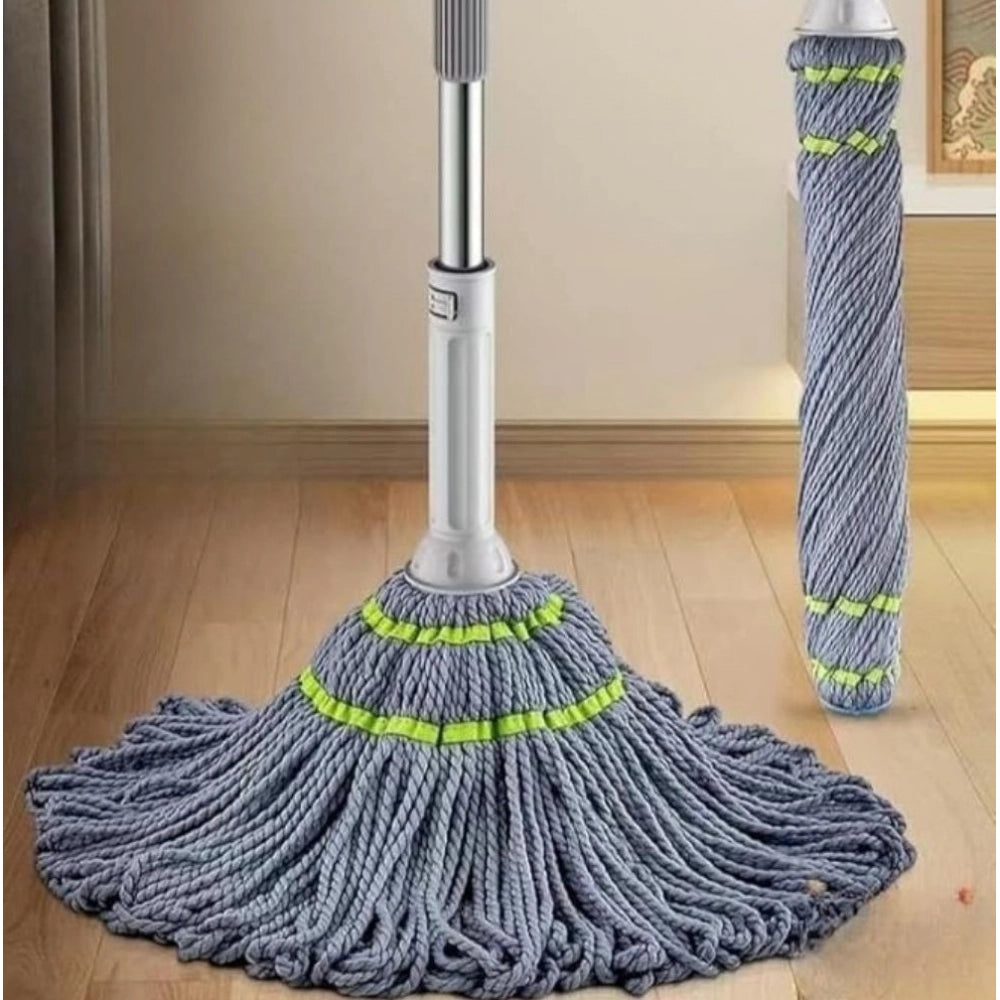 Microfiber Twist Mop for Floor Cleaning – No-Touch Wringer, Pack of 2 (Grey)
