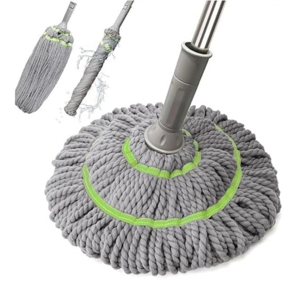 Microfiber Twist Mop for Floor Cleaning – No-Touch Wringer, Pack of 2 (Grey)