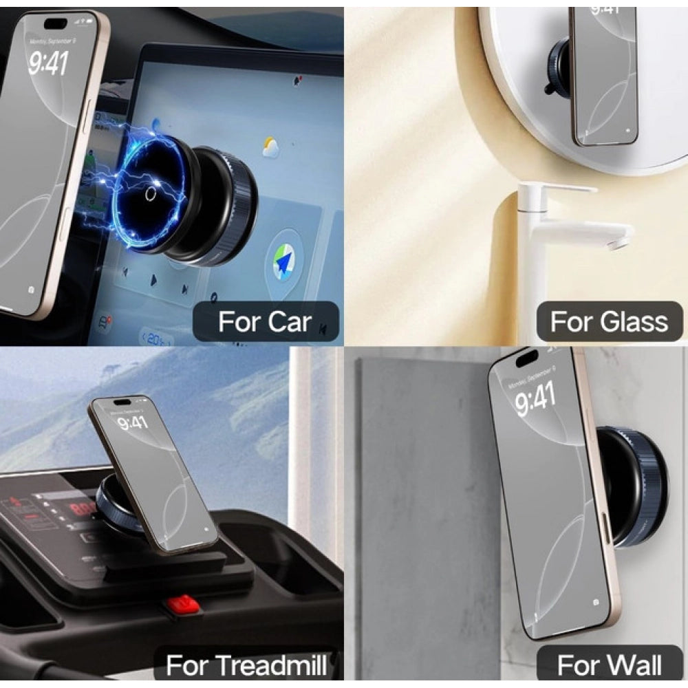 K009 Magnetic Car Phone Holder – Dashboard & Air Vent Mount, Pack of 2 (Black)