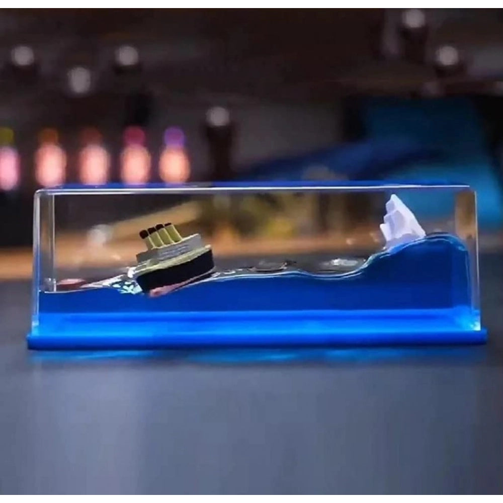 Liquid Wave Cruise Ship Desk Ornament – Stress Relief Decor (Blue)