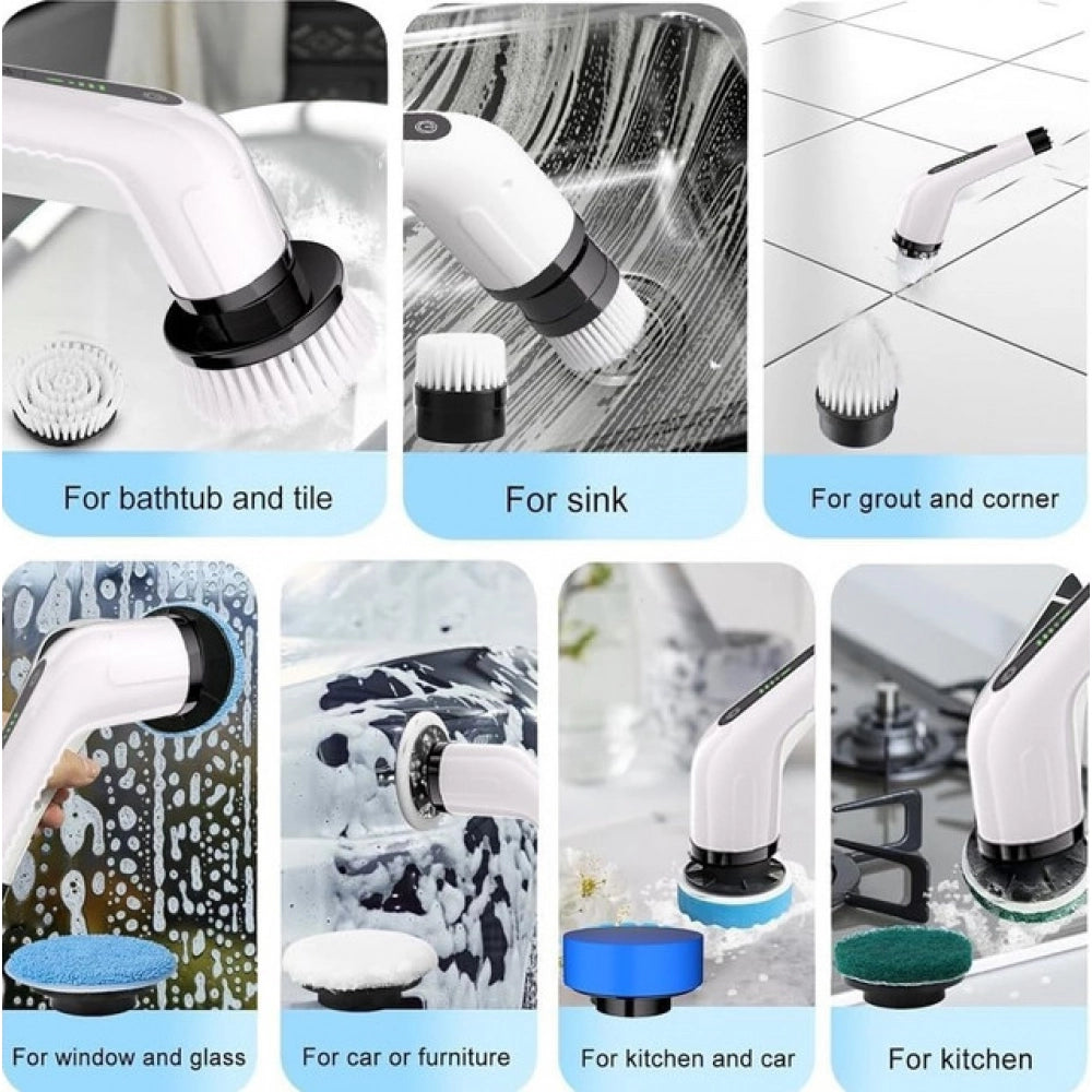 9-in-1 Cordless Electric Spin Scrubber with Extendable Handle (Multicolor)