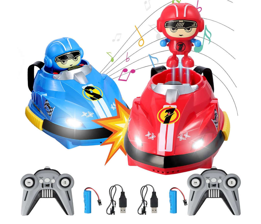 Set of 2 RC Bumper Cars with Ejectable Robots