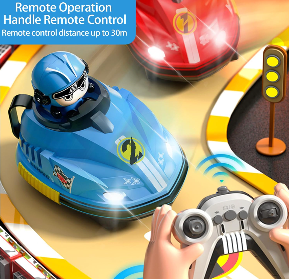 Set of 2 RC Bumper Cars with Ejectable Robots