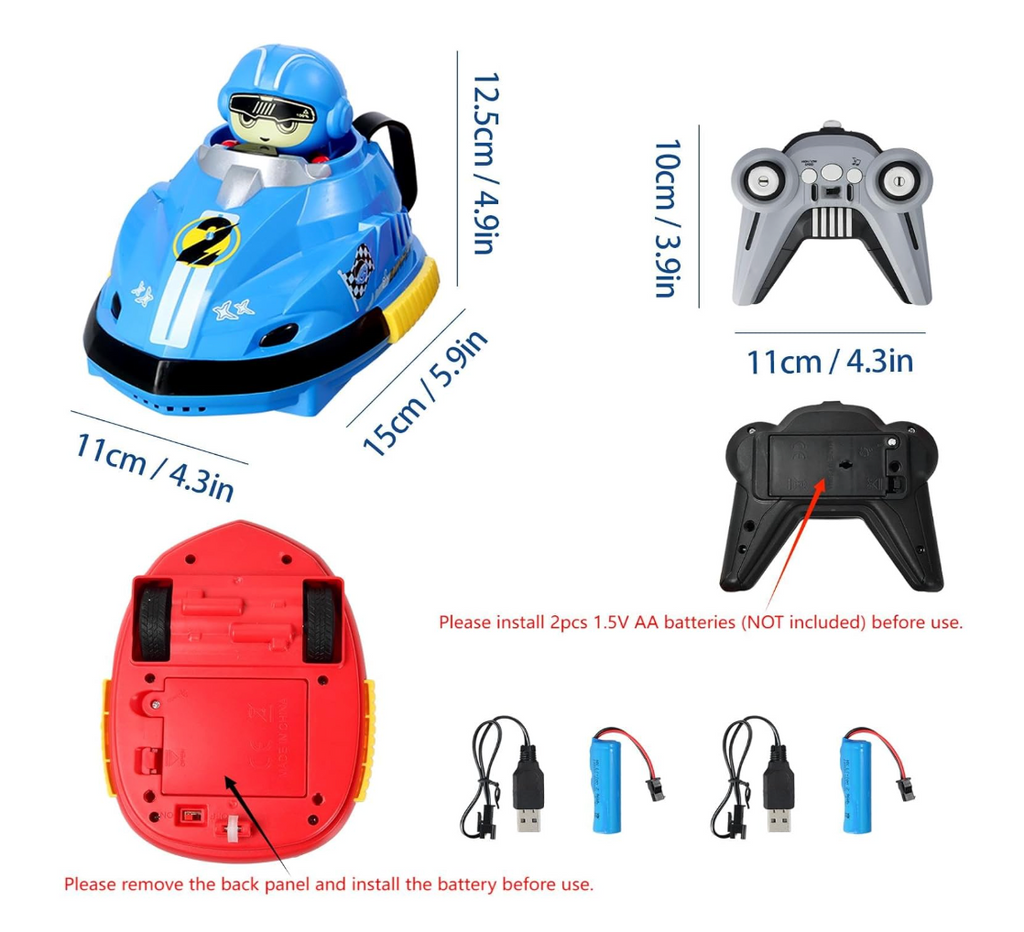 Set of 2 RC Bumper Cars with Ejectable Robots